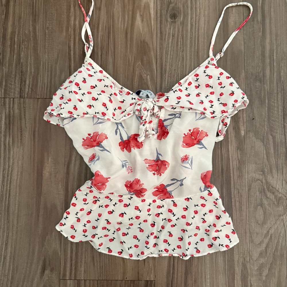 Blue Life Red Floral Camisole Top